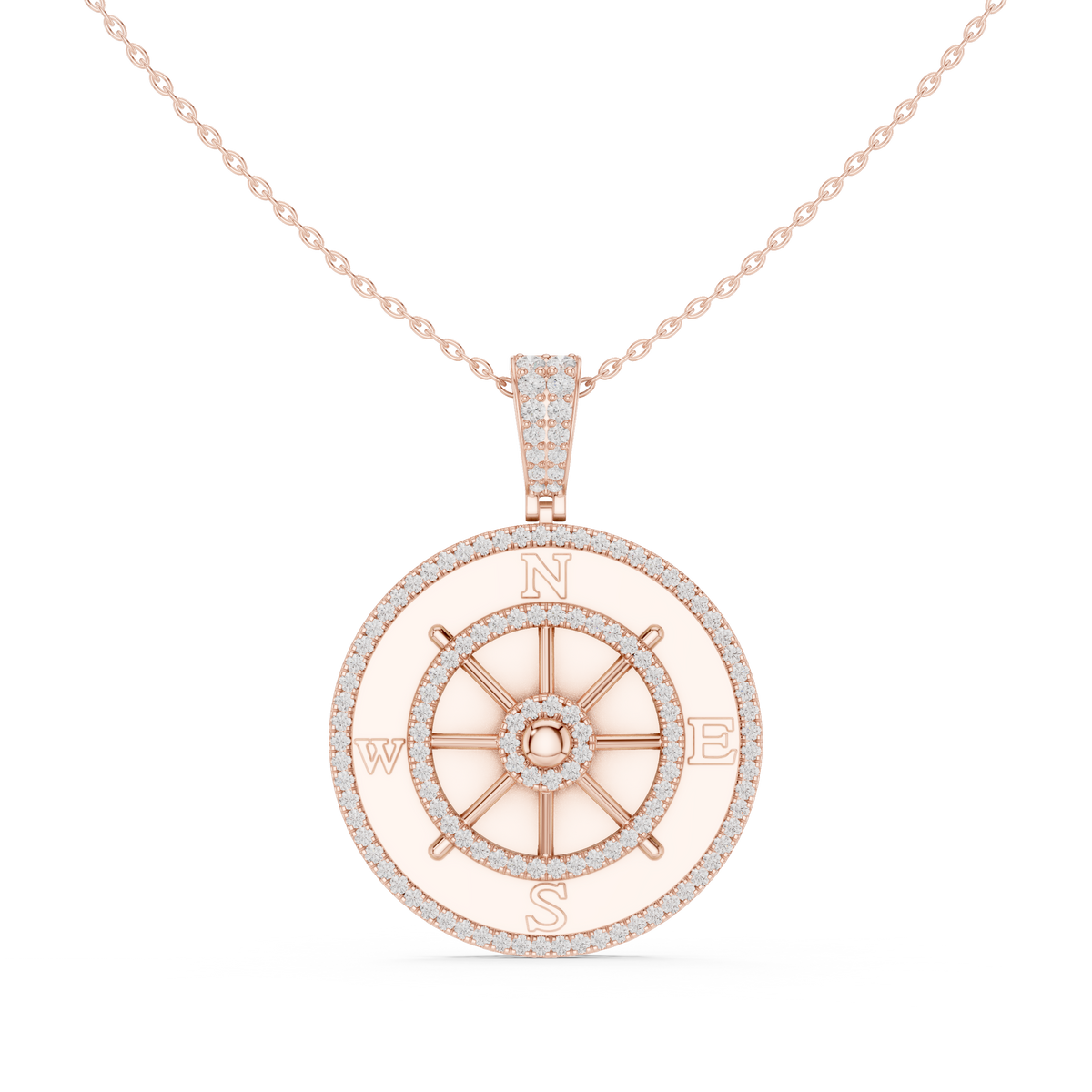 Directional Wheel Pattern Statement Charm Featuring Round Lab Grown Diamond - View 2