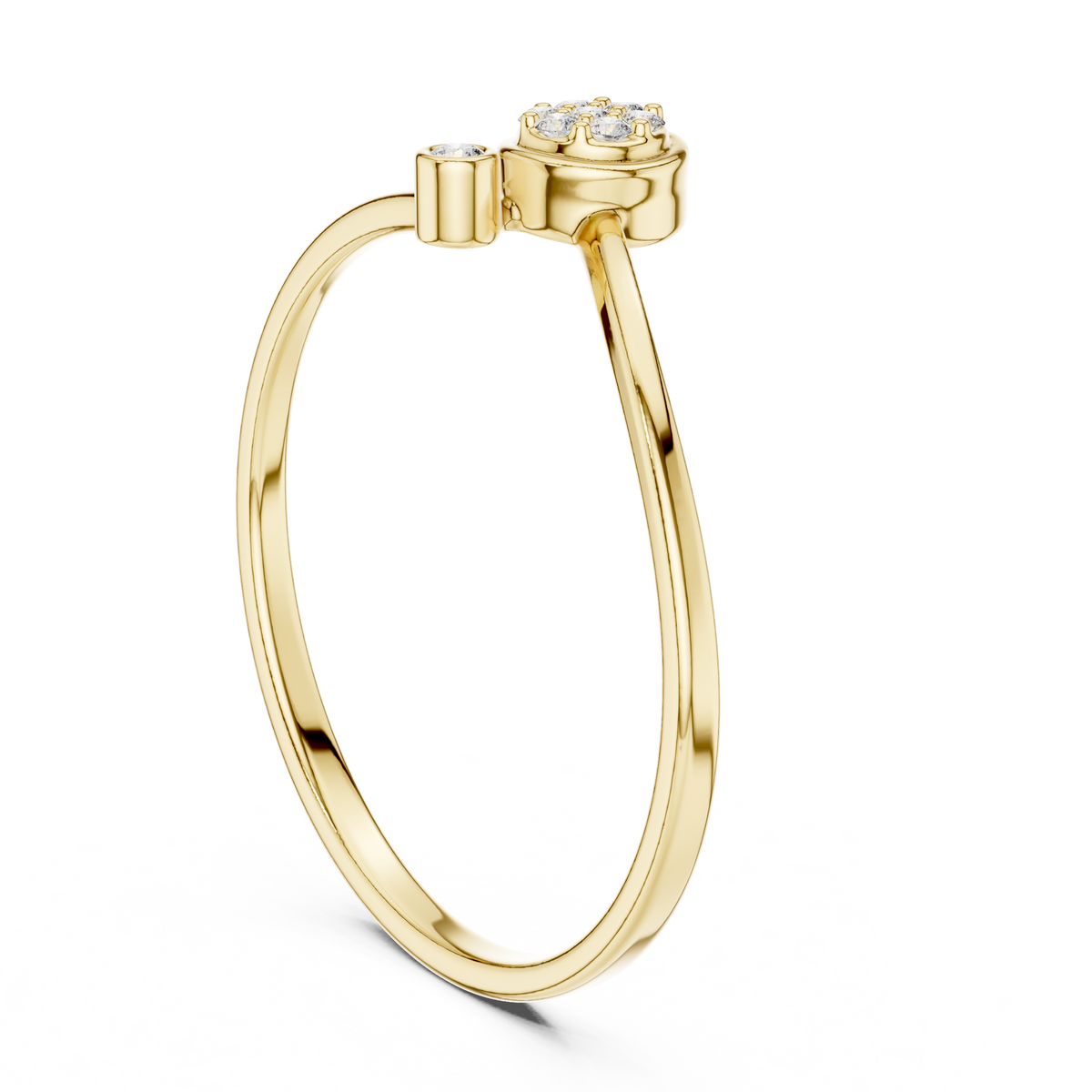 Round Lab Diamond Bezel Set Cluster Anniversary Ring - View 5