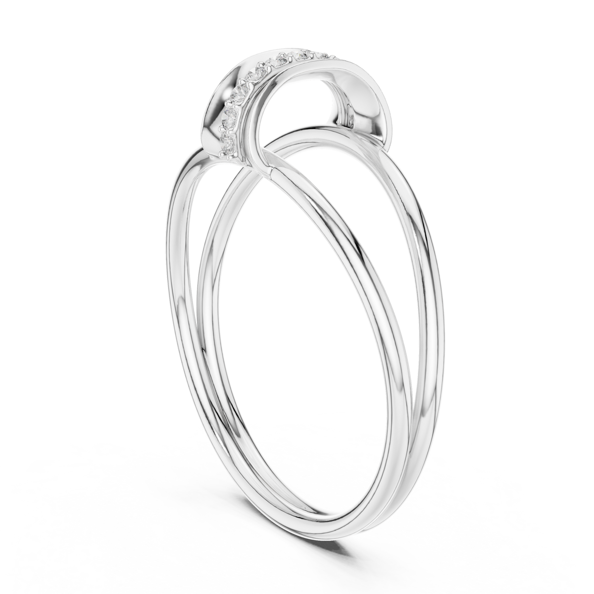 Split Shank Round Cut Lab Diamond Statement Engagement Ring - View 7