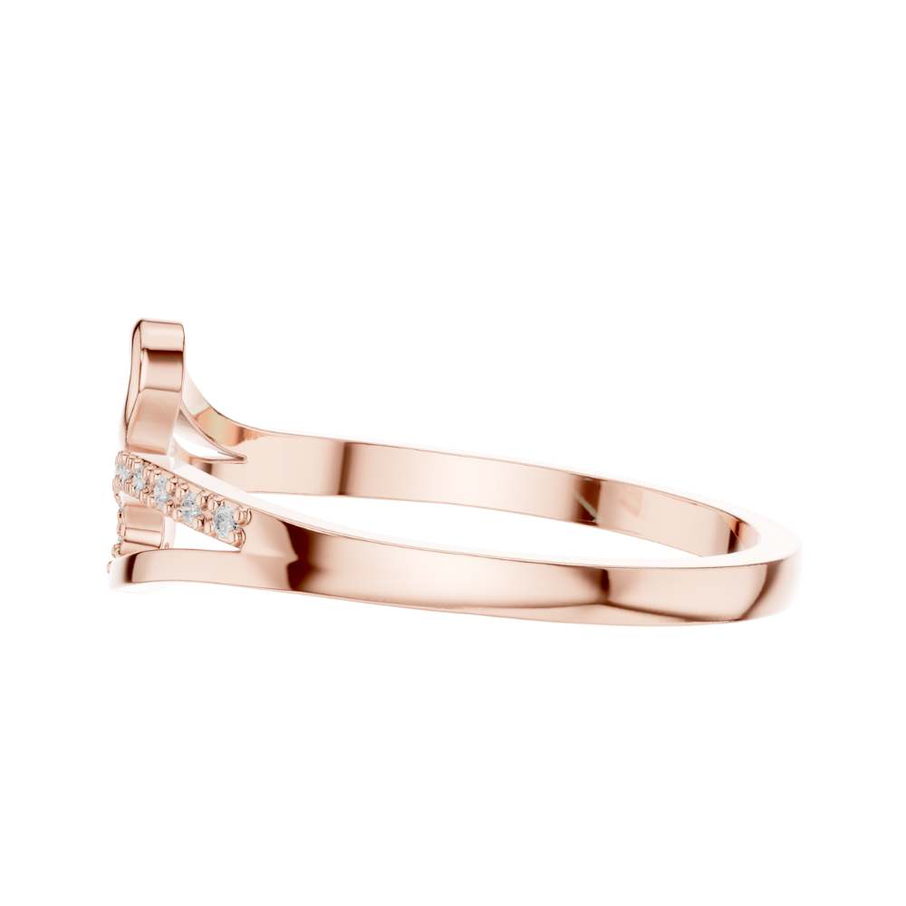 Open Swirl Round Lab Diamond Pave Ring - View 8
