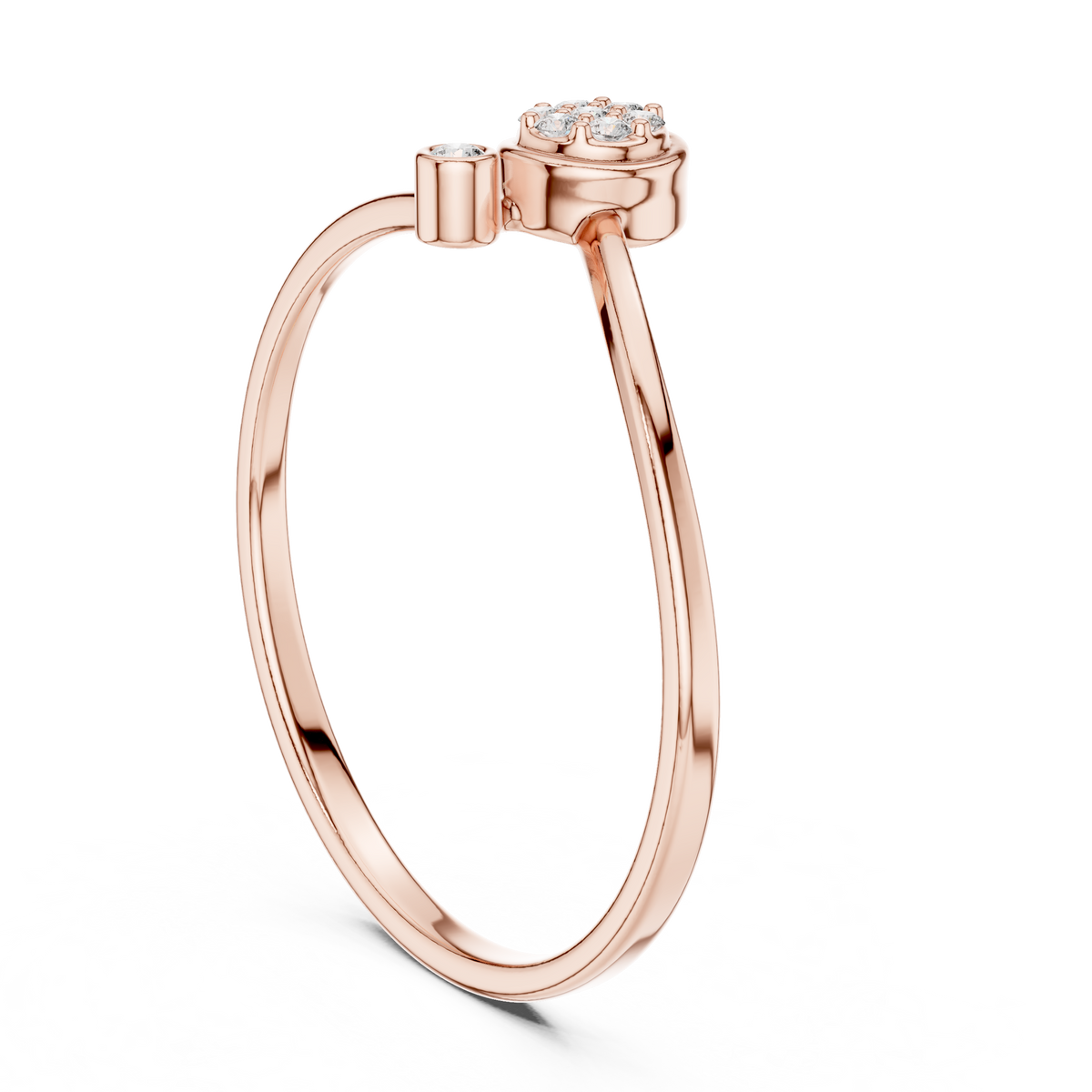 round lab diamond bezel set cluster anniversary ring - view 6
