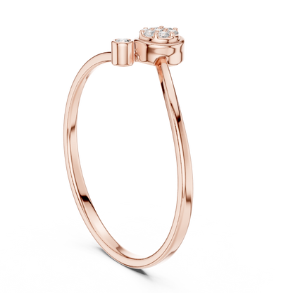 Round Lab Diamond Bezel Set Cluster Anniversary Ring - View 6
