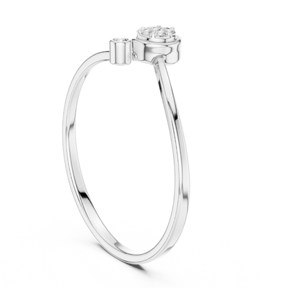 Round Lab Diamond Bezel Set Cluster Anniversary Ring - View 7
