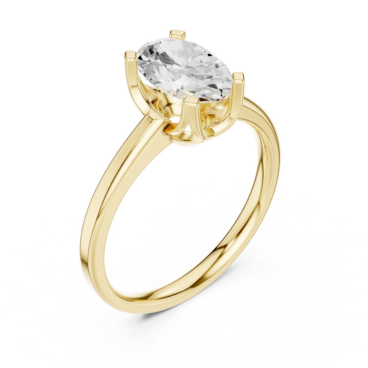 Exquisite Oval Cut Moissanite Diamond Solitaire Ring - View 4