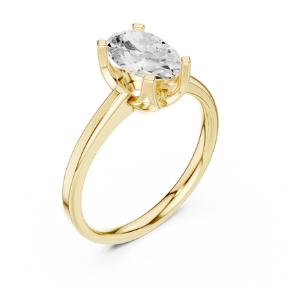 Exquisite Oval Cut Lab Diamond Solitaire Ring - View 4