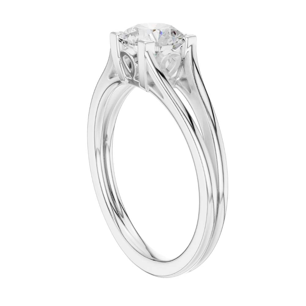 round cut lab diamond split shank solitaire engagement ring - view 12