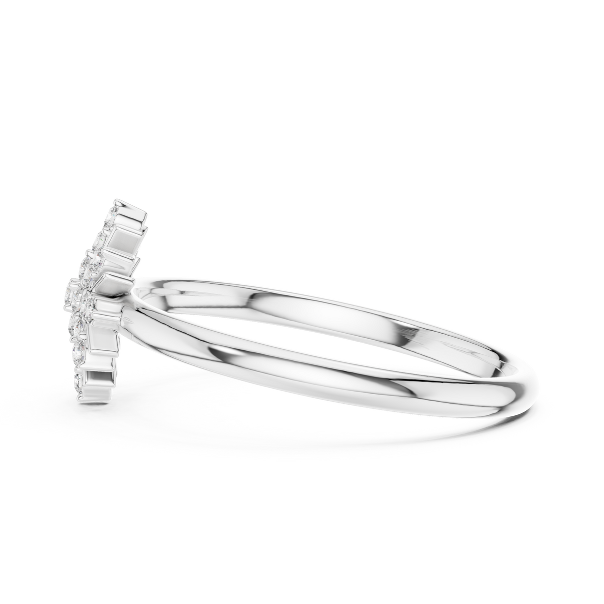 round moissanite diamond starburst cluster statement ring - view 10