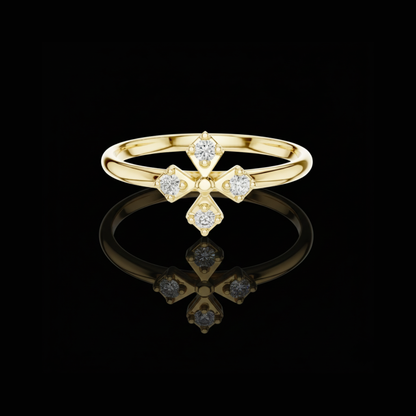 Geometric Round Lab Diamond Engagement Ring