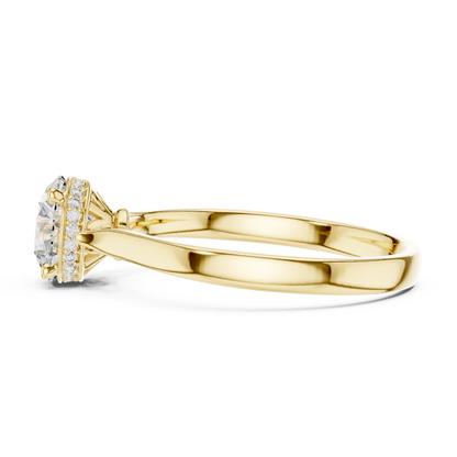 Delicate Round Cut Lab Diamond Solitaire Engagement Ring - View 2