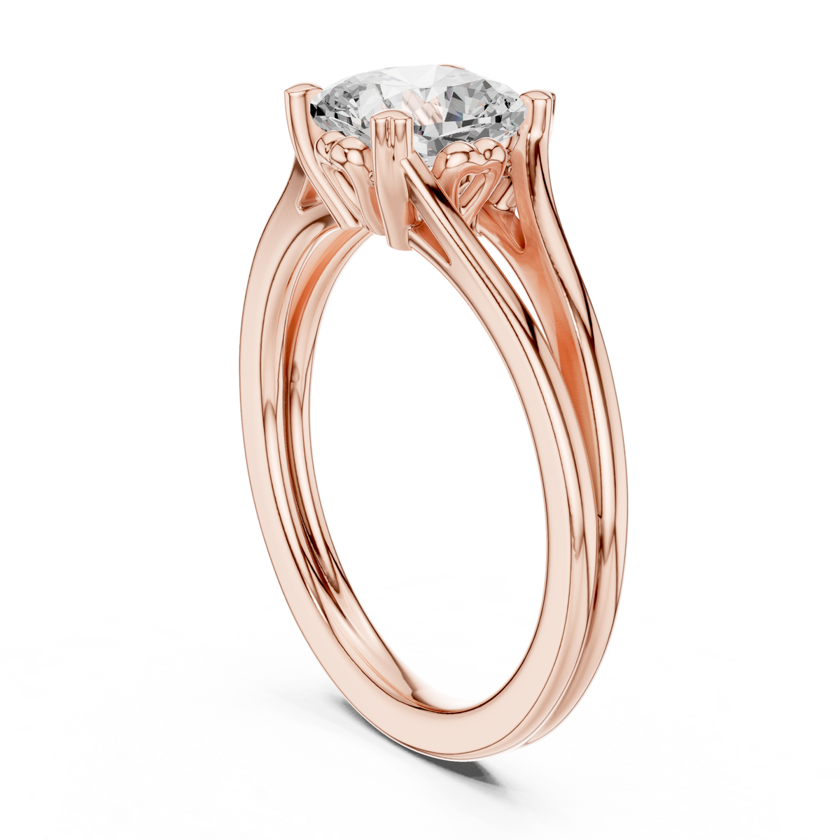 split shank cushion cut lab diamond solitaire rings - view 6