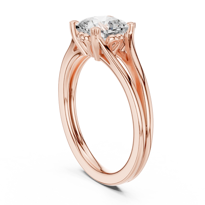 Split Shank Cushion Cut Lab Diamond Solitaire Rings - View 6