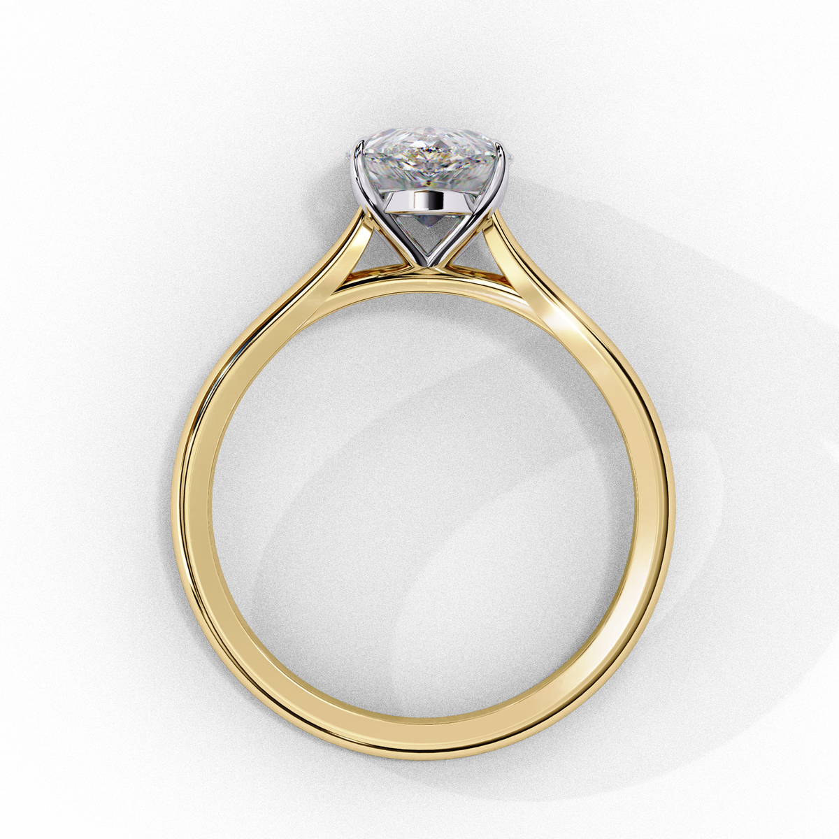Pear Cut Lab Diamond Solitaire Wedding Ring - View 5