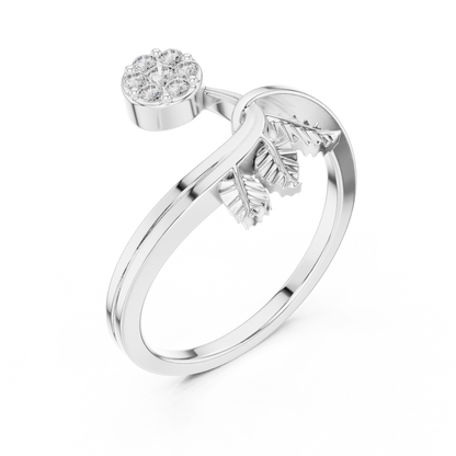 Nature Inspired Lab Diamond Leaf Delicate Ring - View 4