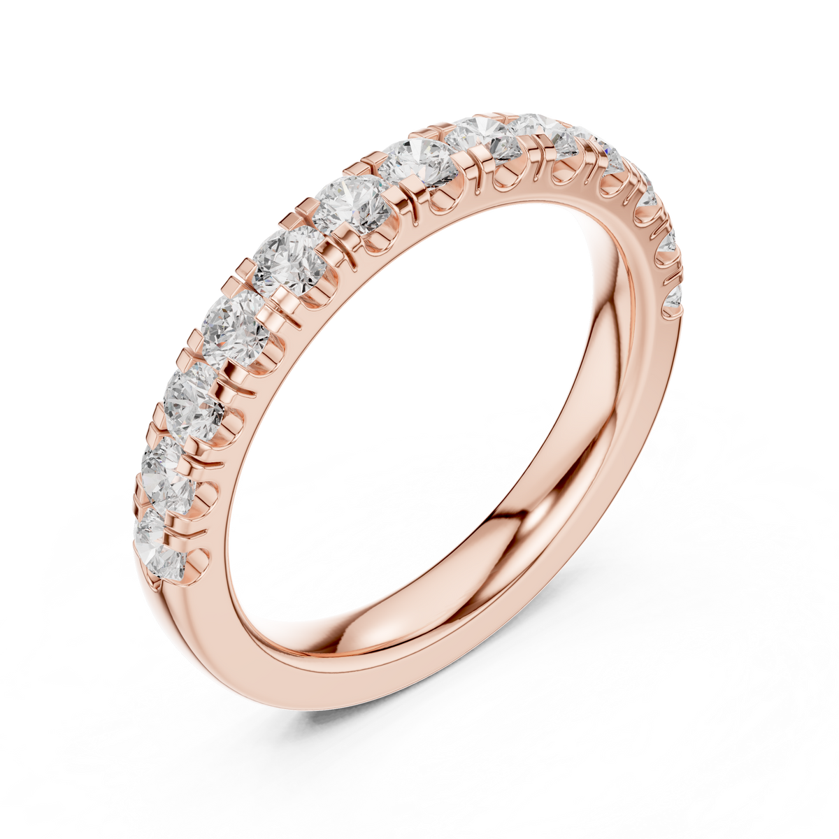 stackable round moissanite diamond wedding band - view 3
