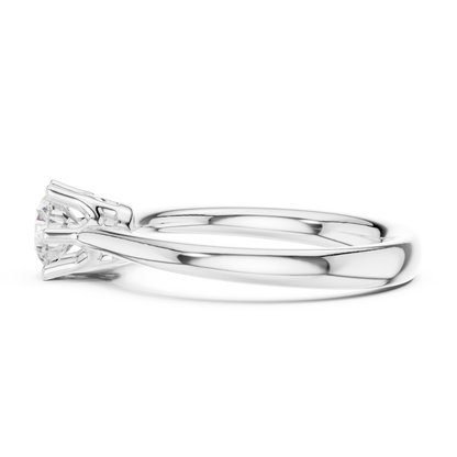 Round Cut Lab Diamond Delicate Solitaire Engagement Ring - View 10