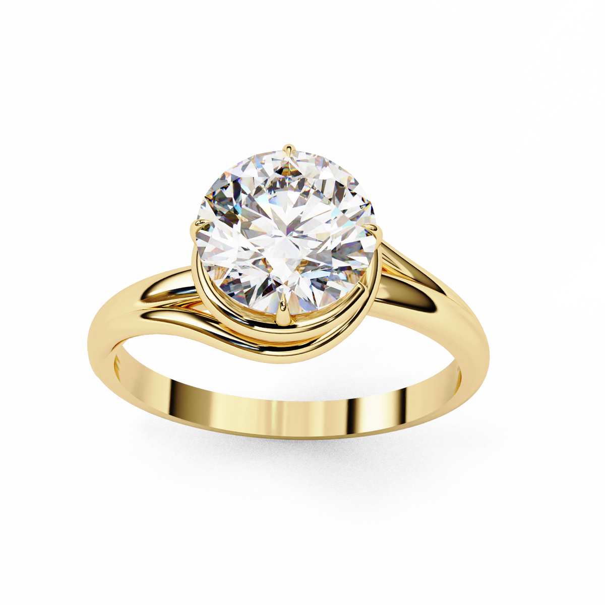 unique round cut lab diamond solitaire promise ring - view 2