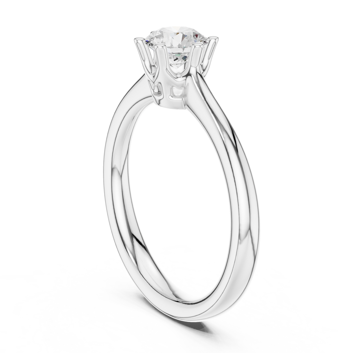 round cut lab diamond delicate solitaire engagement ring - view 7