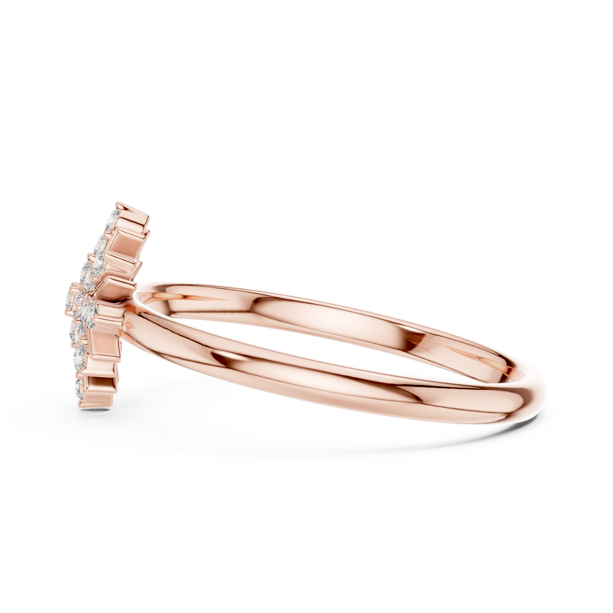 Round Lab Diamond Starburst Cluster Statement Ring - View 9