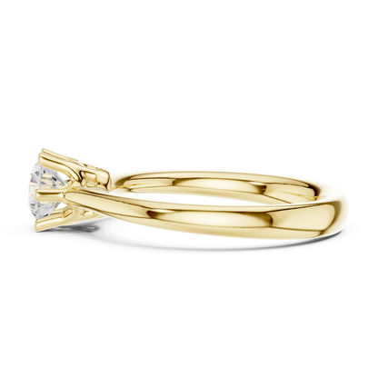Round Cut Lab Diamond Delicate Solitaire Engagement Ring - View 8
