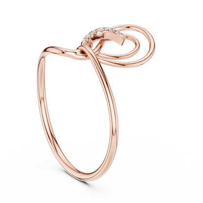 Abstract Open Loop Pave Lab Diamond Statement Anniversary Ring - View 6