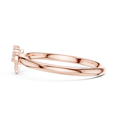 Modern Round Lab Diamond Cluster Delicate Ring - View 9