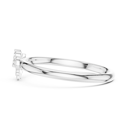 Modern Round Lab Diamond Cluster Delicate Ring - View 10