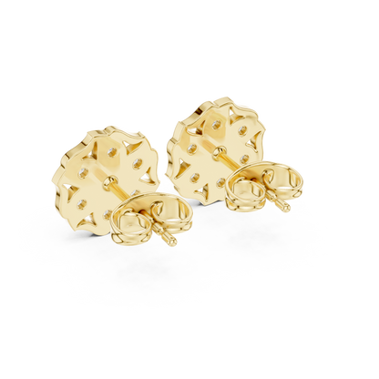 Infinity Twist Round Brilliant Cut Lab Diamond Stud Earrings Interlocking Loop - View 10