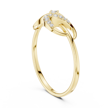 Elegant Interlocking Infinity Round Lab Diamond Engagement Ring - View 5