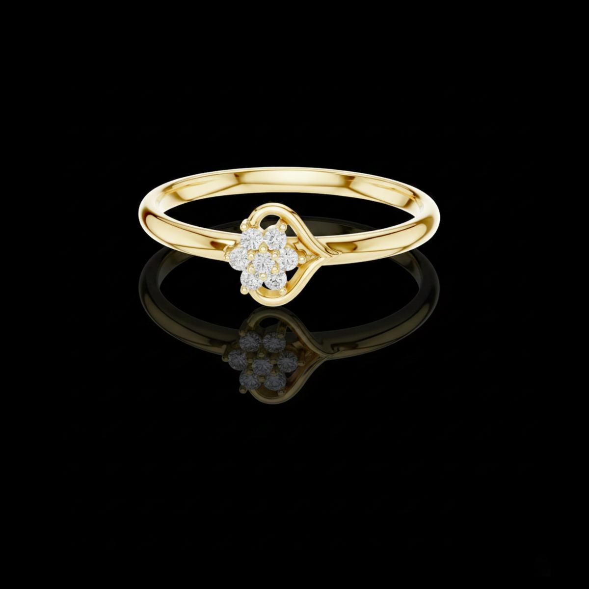 vintage round lab diamond cluster delicate ring