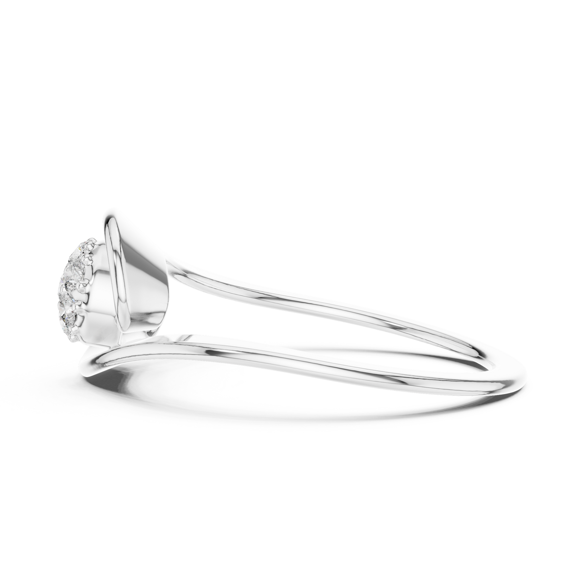 round lab diamond cluster abstract swirl statement ring - view 10