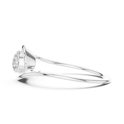 Round Lab Diamond Cluster Abstract Swirl Statement Ring - View 10
