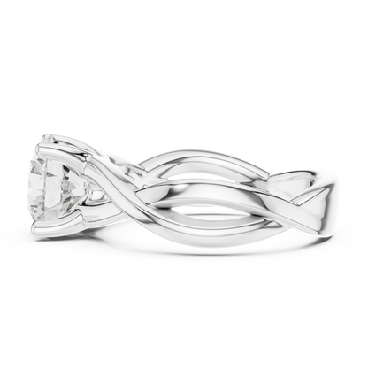 Round Cut Lab Diamond Infinity Twist Ring - View 9