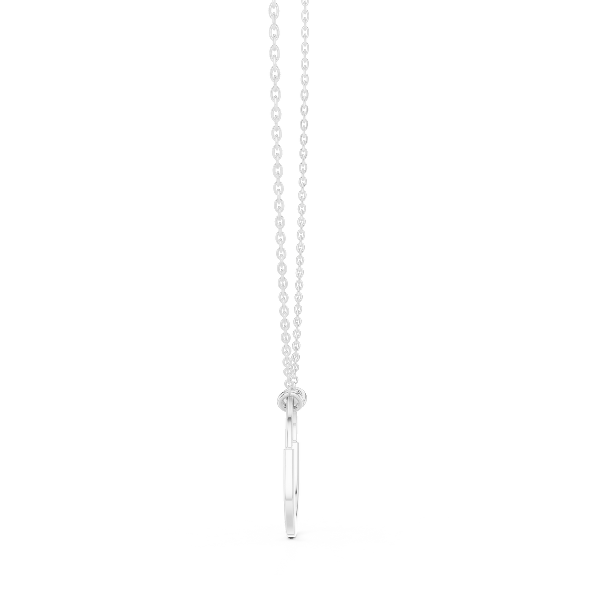 u shape hardware pattern statement pendant with round lab grown diamond - view 6
