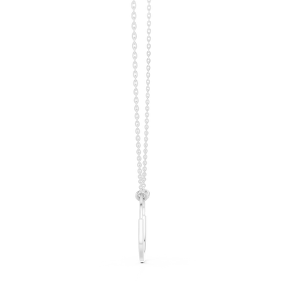 U Shape Hardware Pattern Statement Pendant with Round Lab Grown Diamond - View 6
