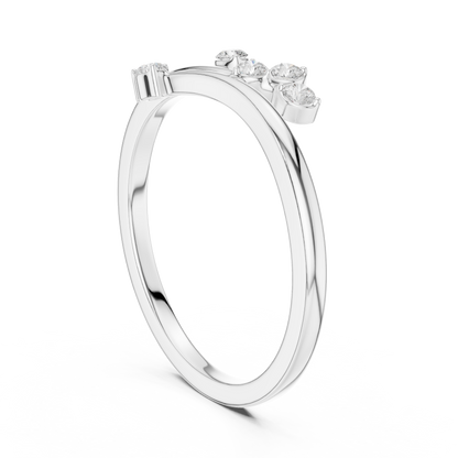 Lab Grown Diamond Leaf Branch Open Bypass Ring - View 9