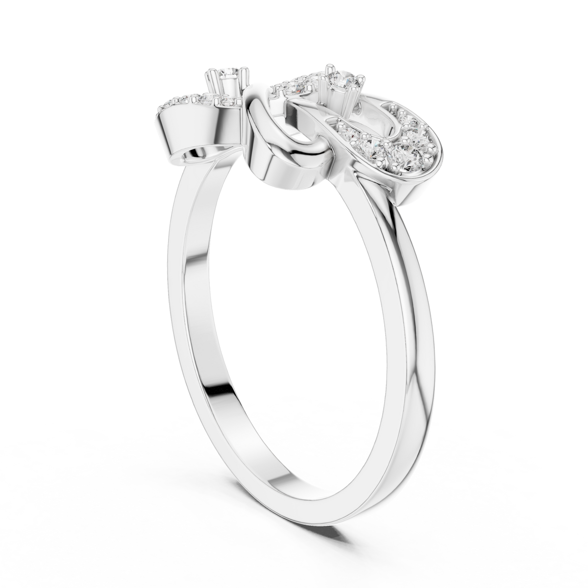 Infinity Round Cut Lab Diamond Openwork Pave Gold Statement Ring - View 8