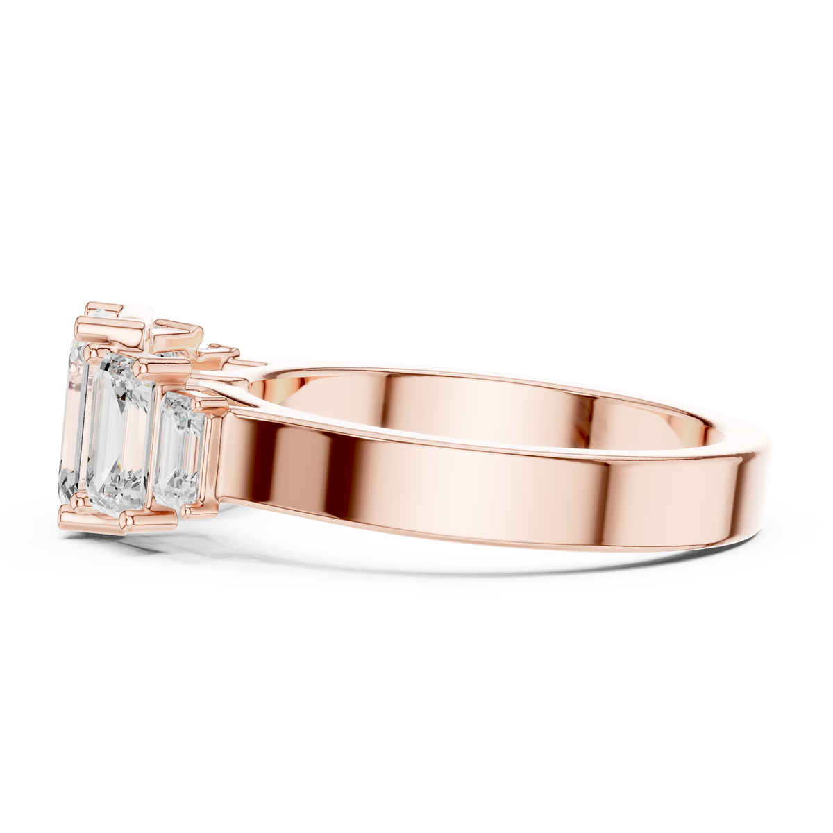 five stone emerald cut lab diamond anniversary ring - view 8
