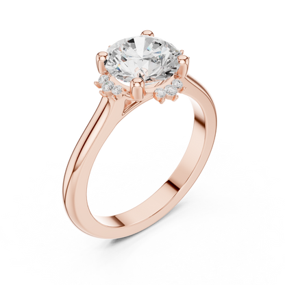 Round Brilliant Three Stone Moissanite Diamond Ring - View 8