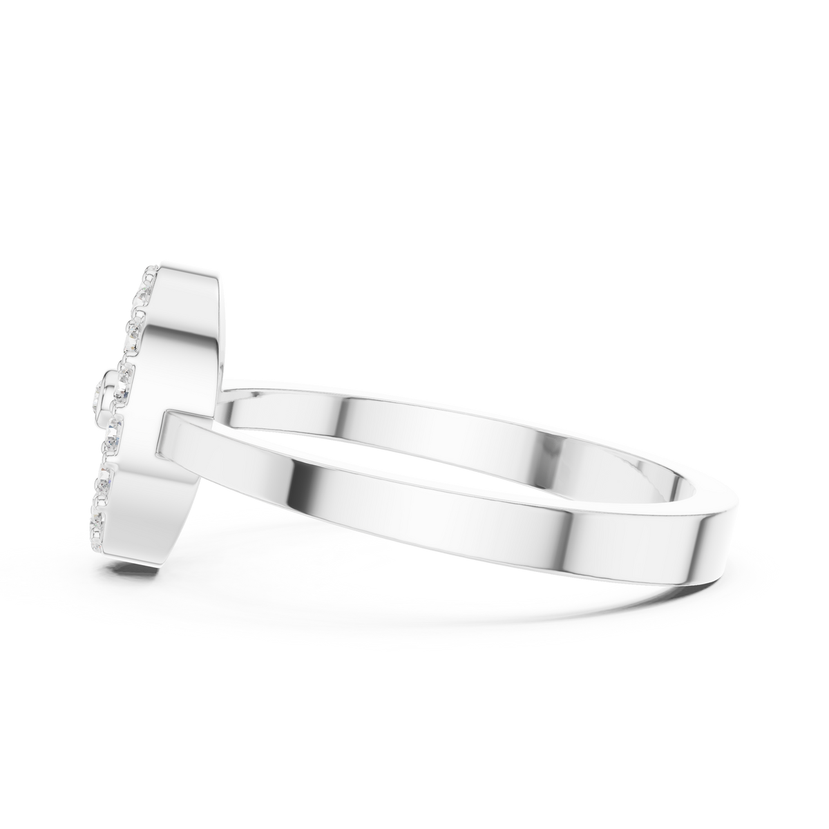 open oval shape halo round lab diamond statement ring - view 9