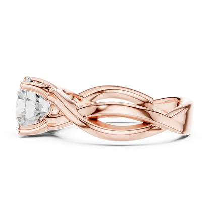 Round Cut Lab Diamond Infinity Twist Ring - View 8
