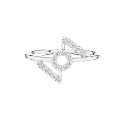 Open Circle Pave Lab Diamond Delicate Ring - View 3