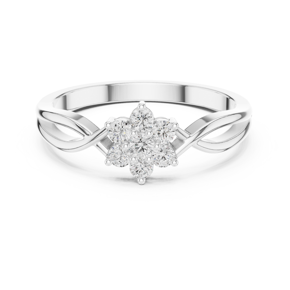 infinity flower cluster lab diamond engagement ring - view 3
