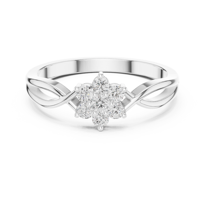 Infinity Flower Cluster Lab Diamond Engagement Ring - View 3