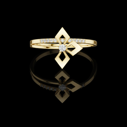 Geometric Lab Diamond Split Shank Engagement Ring