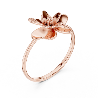Floral Lab Diamond Statement Promise Ring - View 3