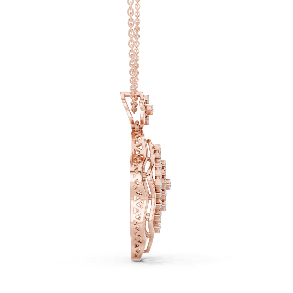 Openwork Quatrefoil Moissanite Pattern Necklace - View 5