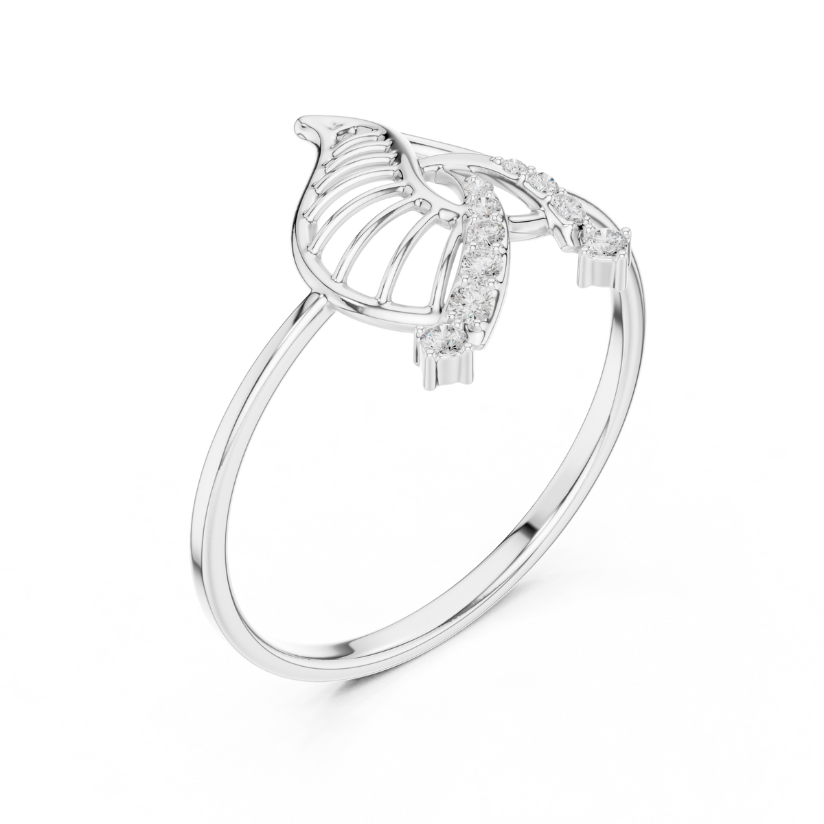 nature-inspired moissanite diamond statement delicate ring - view 4