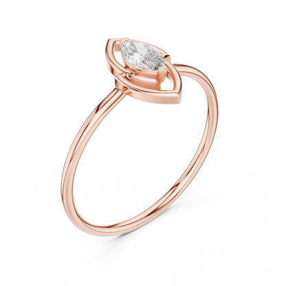Minimalist Marquise Solitaire Lab Diamond Ring - View 6