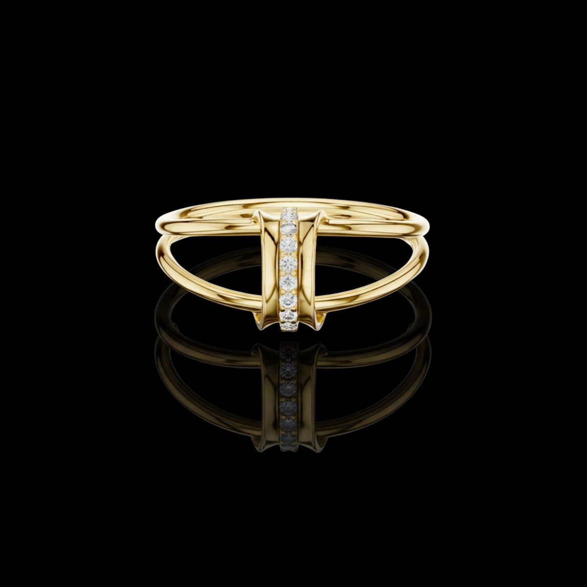 Split Shank Round Cut Lab Diamond Statement Engagement Ring
