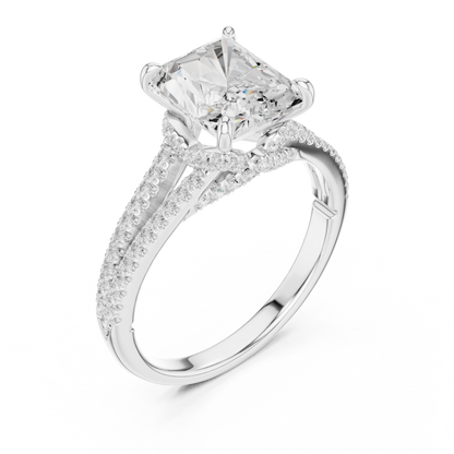 Split Shank Radiant Cut Lab Diamond Engagement Ring - View 6
